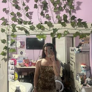 Garage Black and Leopard Print Dress